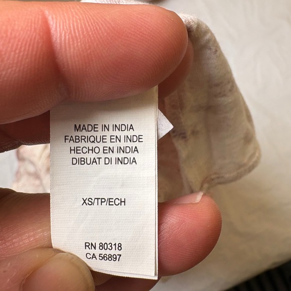 Lucky Brand Womens XS Mauve Palm Tree Peplum Blouse Top Strappy Back  NEW NWT - Picture 8 of 10